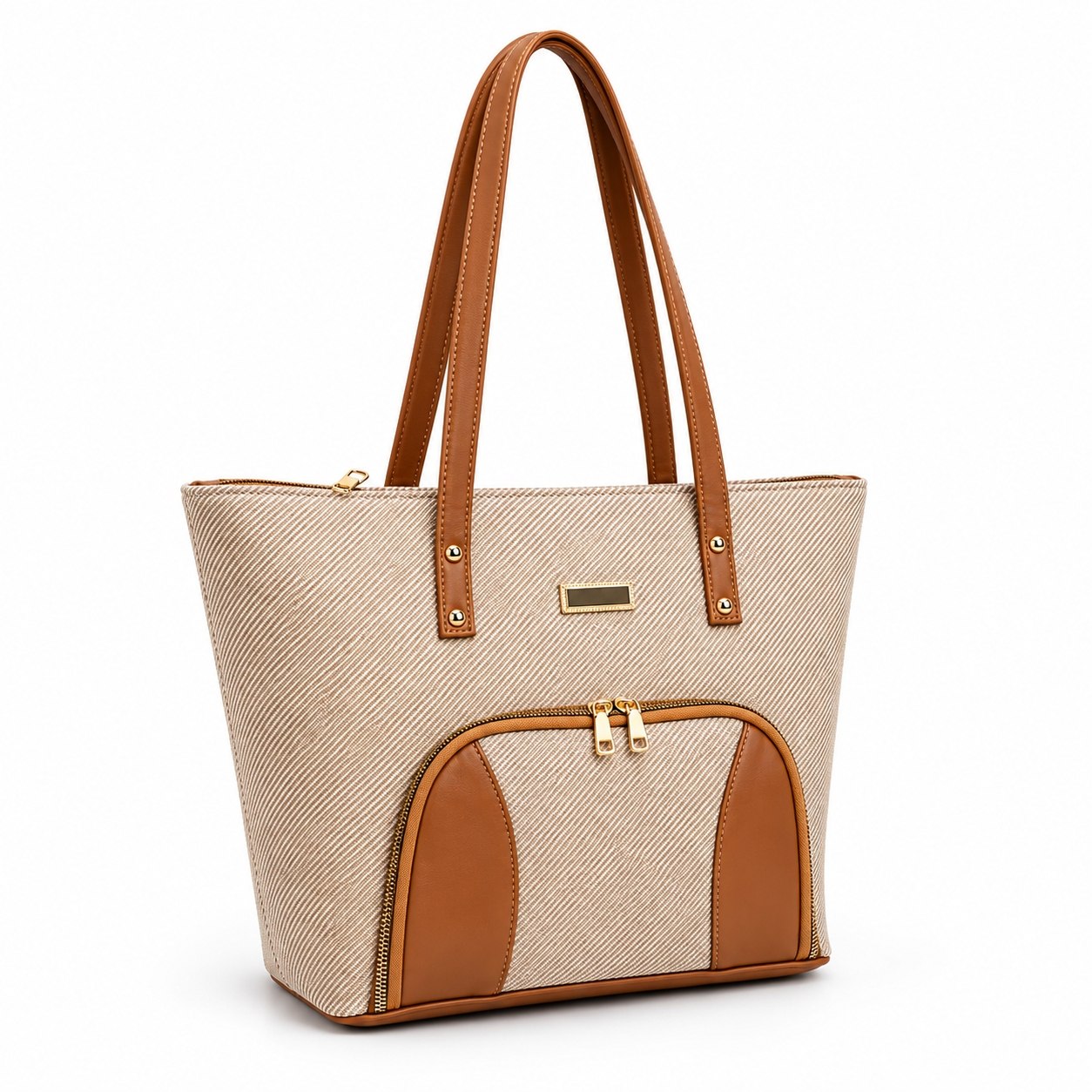 Sac Cabas Femme Beige & Marron – Élégant, Grand Format & Pratique